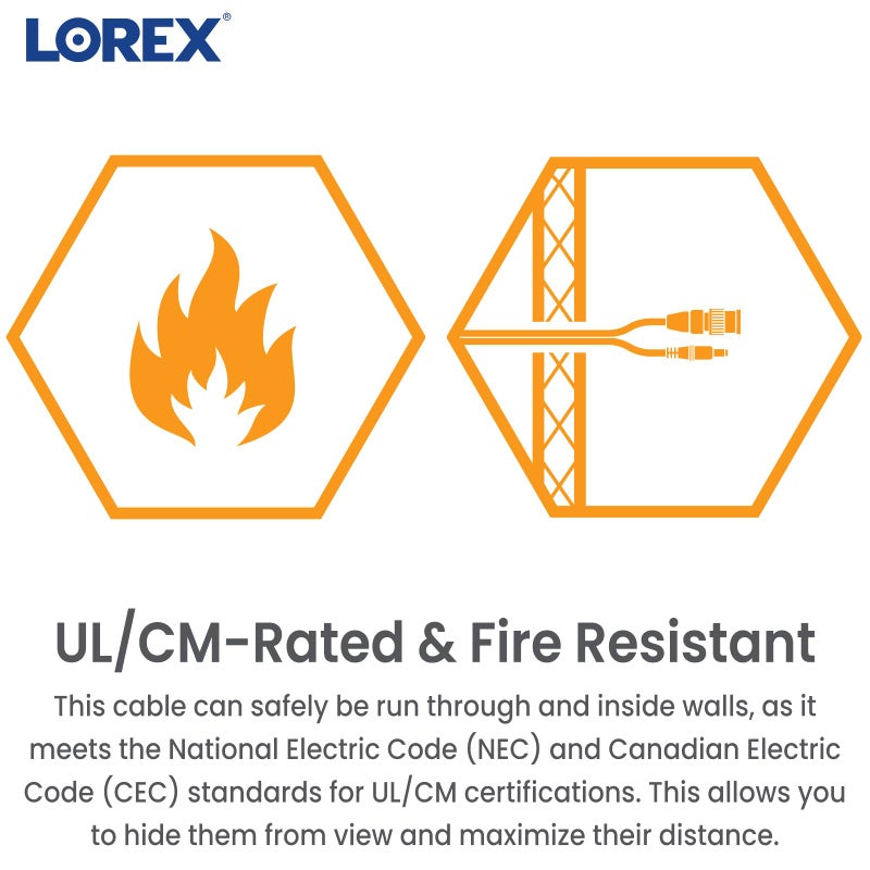 Lorex 4K RG59 Power Accessory Cable, Video Cable for Security Camera Systems, for Analog HD (CVI/TVI/AHD/MPX) or Analog (CVBS) Surveillance System, 100 feet (30m) - Image 2